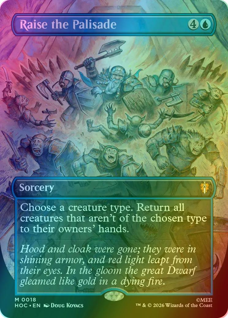 Raise the Palisade [18] [Borderless] [Classic Artist] [Box Topper] [The Hobbit: Commander] [Foil]
