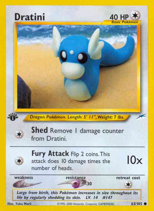Dratini - 63/105 - Common - 1st Edition [neo4-63] [Non-Holo]
