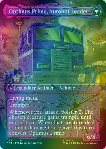 Optimus Prime, Hero // Optimus Prime, Autobot Leader [27] [Borderless] [Shattered Glass] [Universes Beyond: Transformers] [Foil]