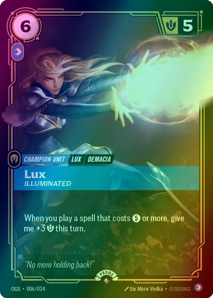 Lux - Illuminated - 006/024 [Riftbound Organized Play Promotional Cards] [Foil]