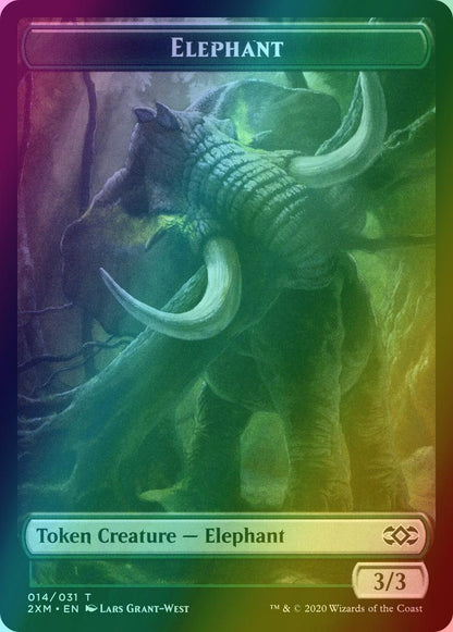 Angel Token (03) // Elephant Token (14) [Double Masters Tokens] [Foil]
