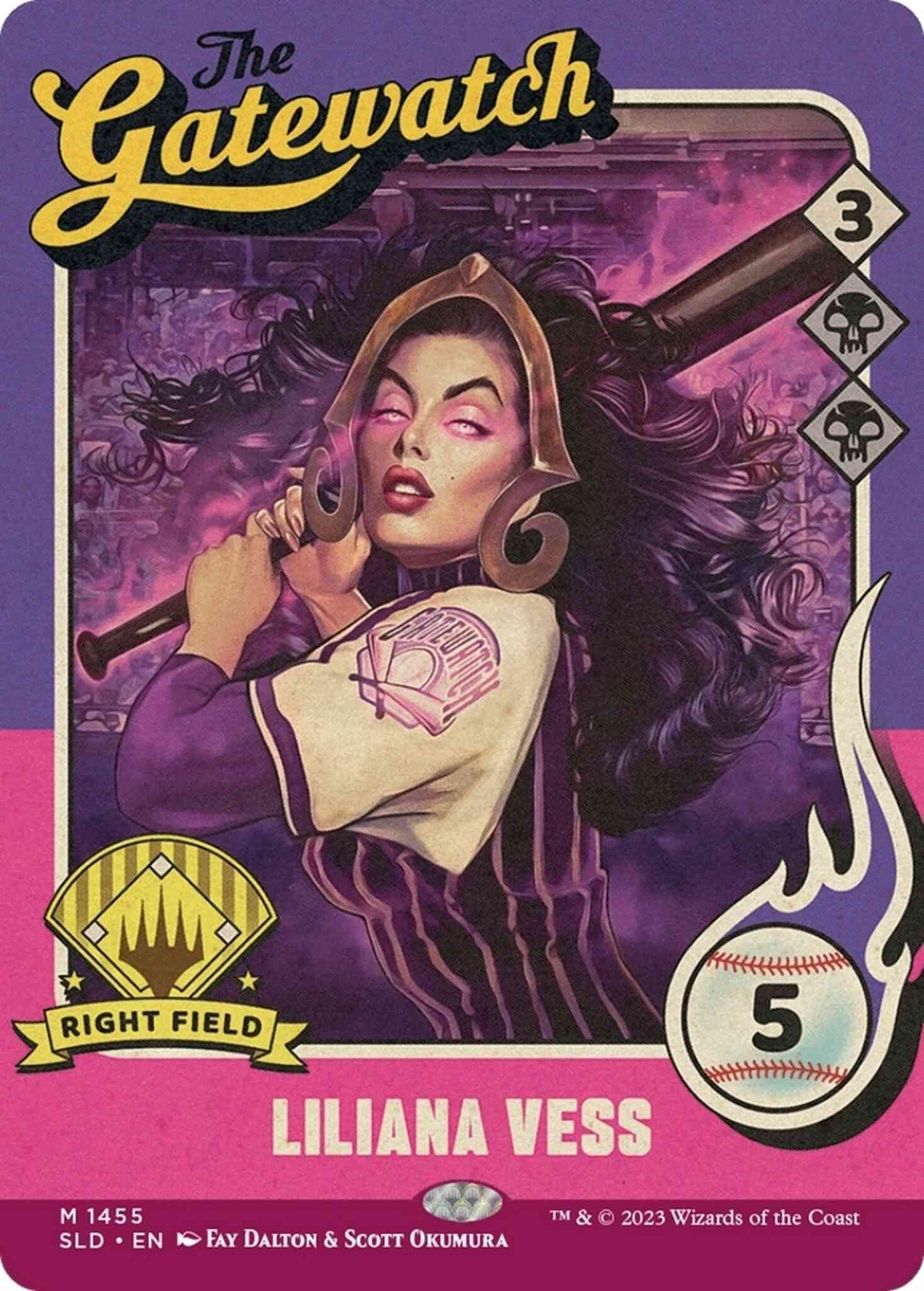 Liliana Vess // Liliana Vess [1455] [Borderless] [Magic: The Baseballing] [Secret Lair Drop] [Non-Foil]