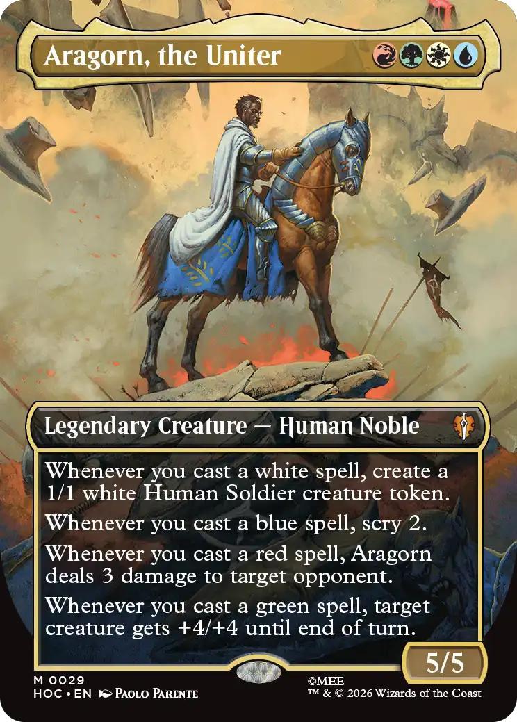 Aragorn, the Uniter [29] [Borderless] [Classic Artist] [The Hobbit: Commander] [Non-Foil]