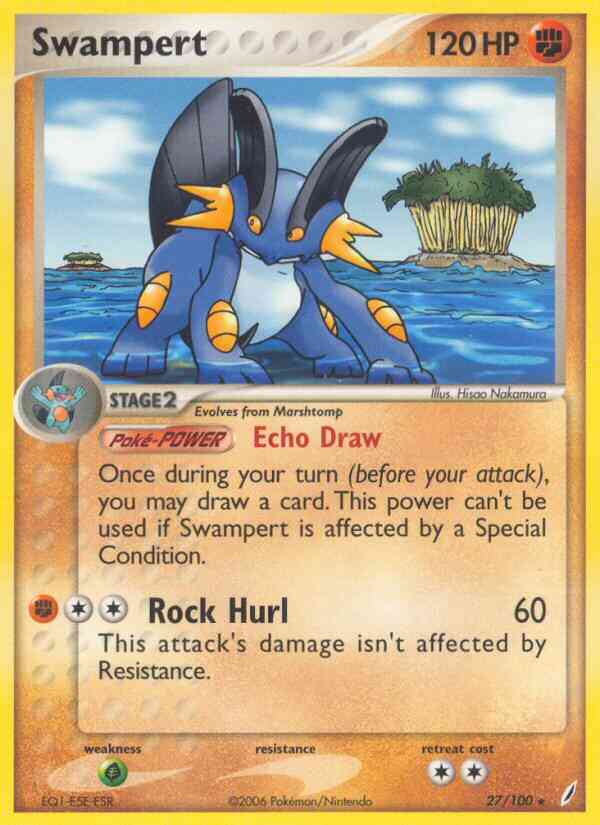 Swampert - 27/100 - Rare [ex14-27] [Non-Holo]