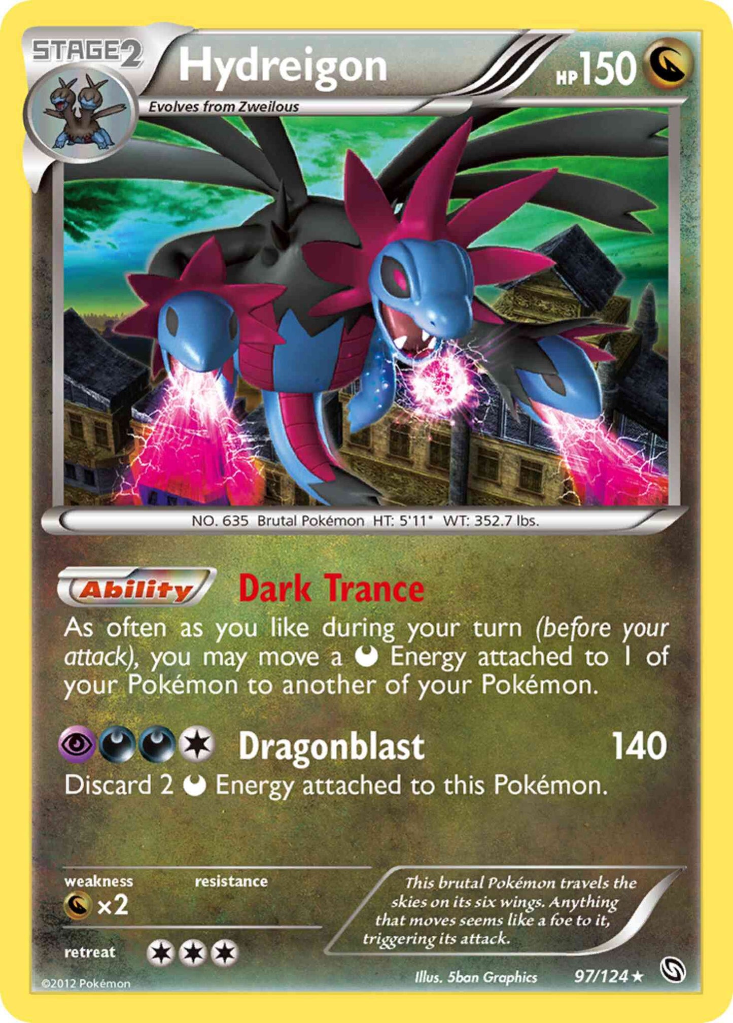 Hydreigon - 97/124 - Rare Holo [bw6-97] [Reverse Holo]