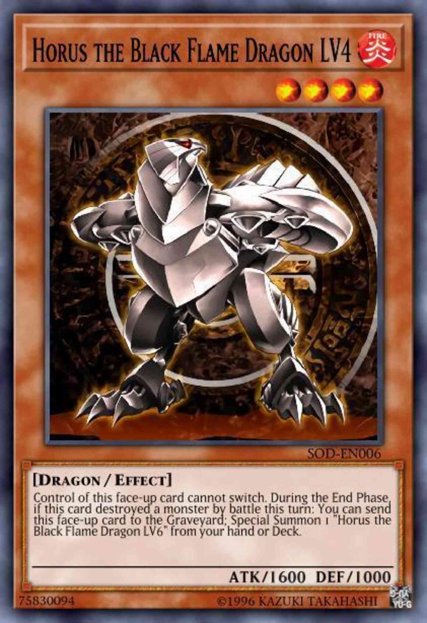 Horus the Black Flame Dragon LV4 - YSKR-EN019 - Common - Unlimited
