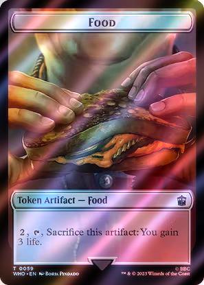Alien Rhino Token (35) // Food Token (59) [Universes Beyond: Doctor Who: Tokens] [Surge Foil]
