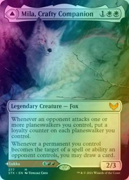 Mila, Crafty Companion // Lukka, Wayward Bonder [277] [Borderless] [Strixhaven: School of Mages] [Foil]