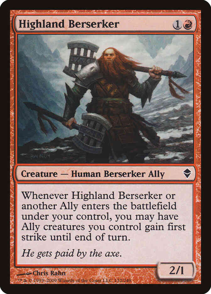Highland Berserker [132] [Zendikar] [Non-Foil]