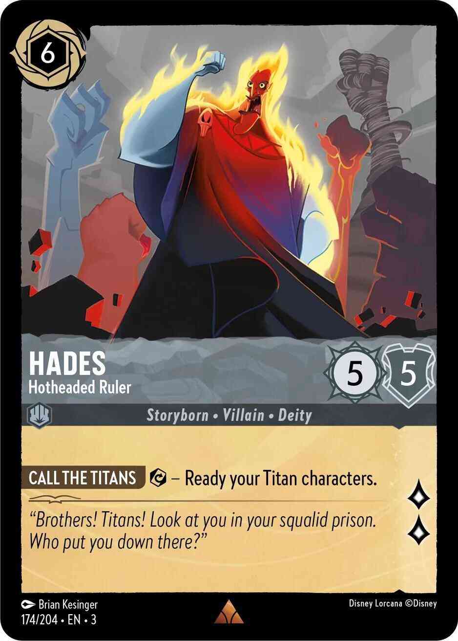Hades - Hotheaded Ruler - 174/204 [Into the Inklands] [Non-Foil]