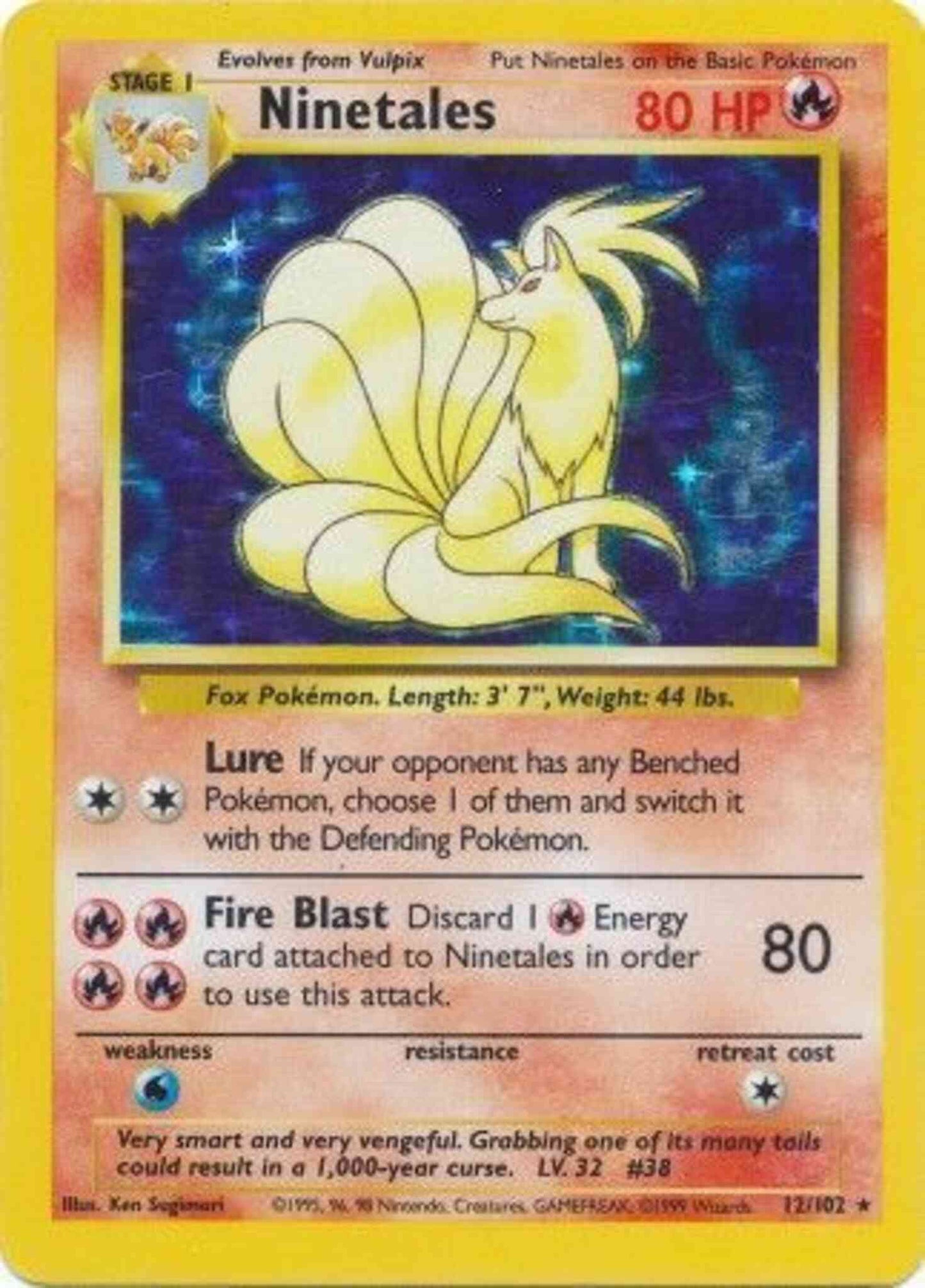 Ninetales - 12/102 - Rare - Unlimited [base1U-12] [Holo]