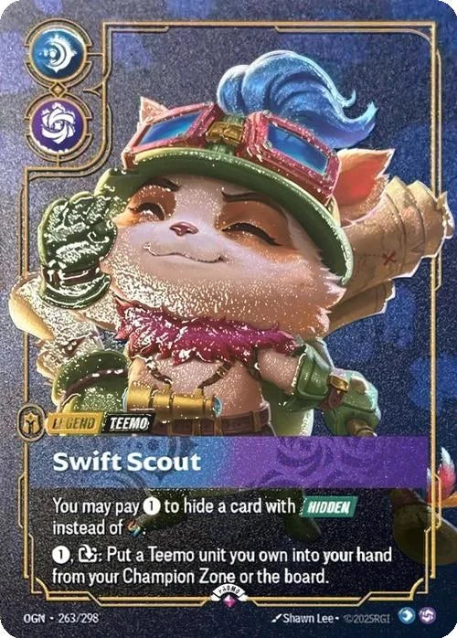 Swift Scout (Teemo) (Metal) (Prize Wall) - 263/298 [Riftbound Organized Play Promotional Cards] [Non-Foil]
