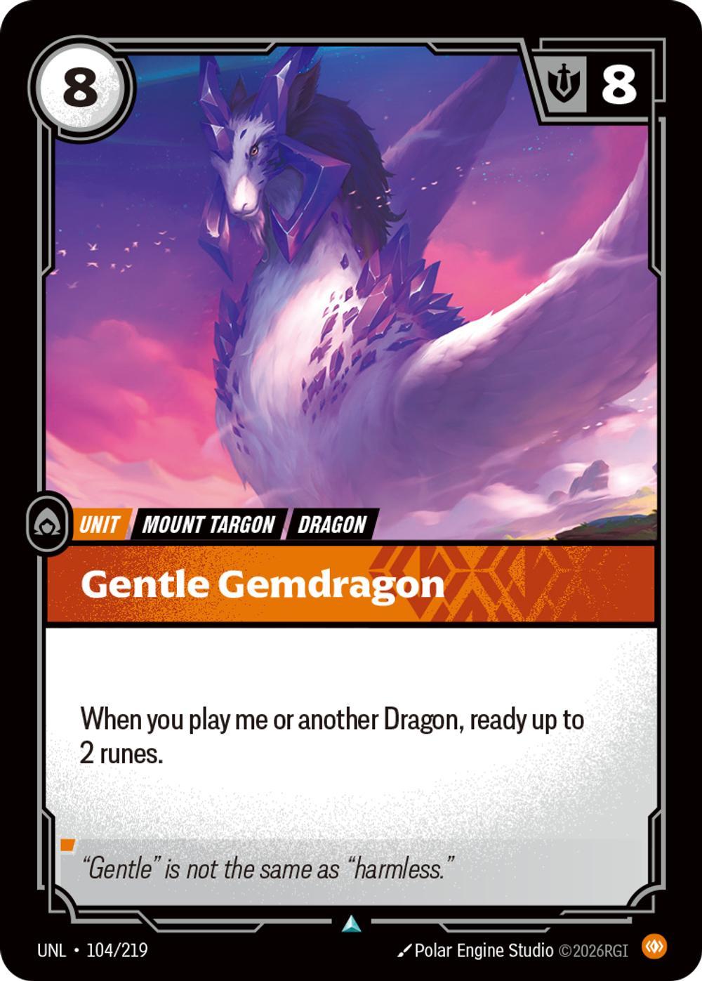 Gentle Gemdragon - 104/219 [Unleashed] [Non-Foil]