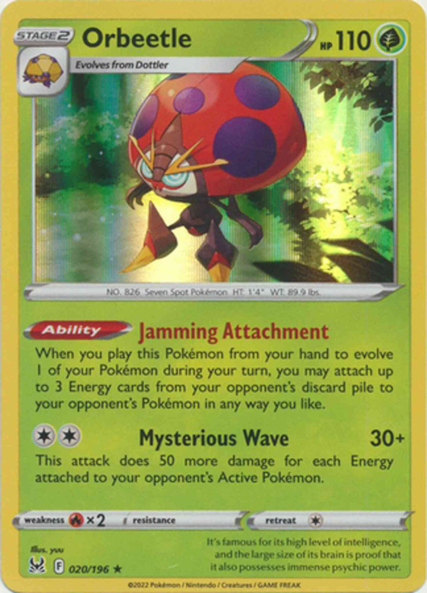 Orbeetle - 020/196 - Rare Holo [swsh11-020] [Holo]