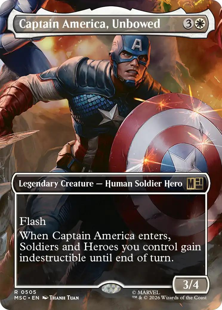 Captain America, Unbowed [505] [Borderless] [Scene] [Marvel Super Heroes: Commander] [Non-Foil]