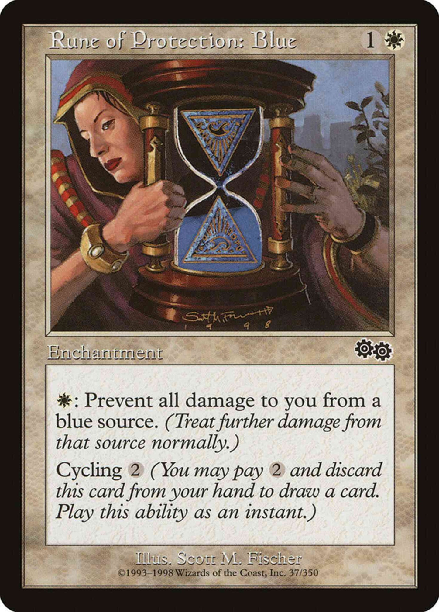 Rune of Protection: Blue [37] [Urza's Saga] [Non-Foil]