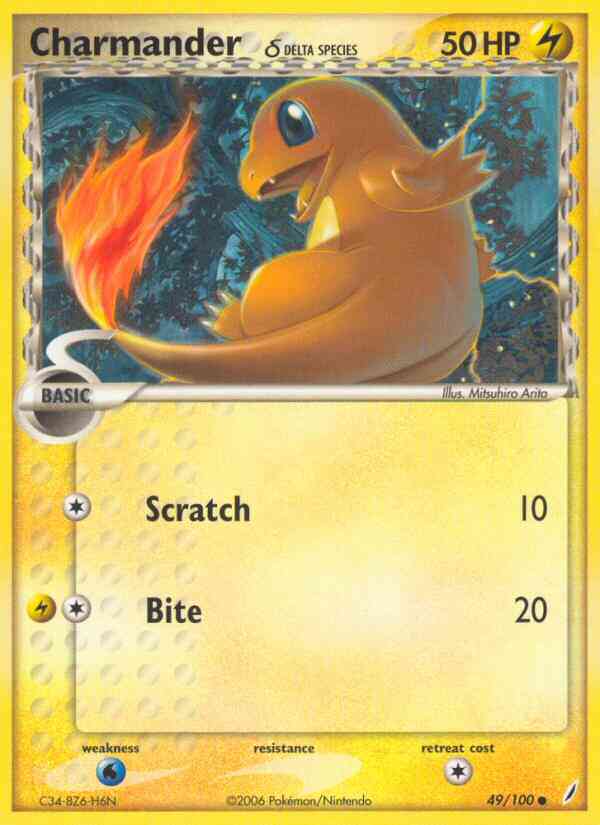Charmander δ - 49/100 - Common [ex14-49] [Non-Holo]