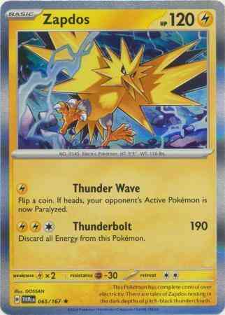 Zapdos - 065/167 - Rare [sv06-065] [Holo]