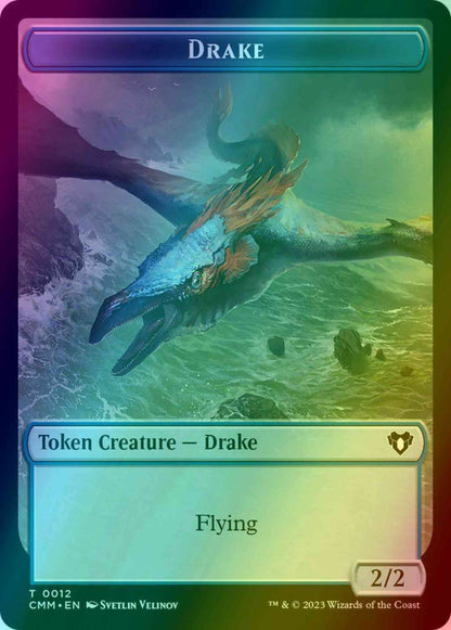 Drake Token (12) // Eldrazi Spawn Token (03) [Commander Masters: Tokens] [Foil]