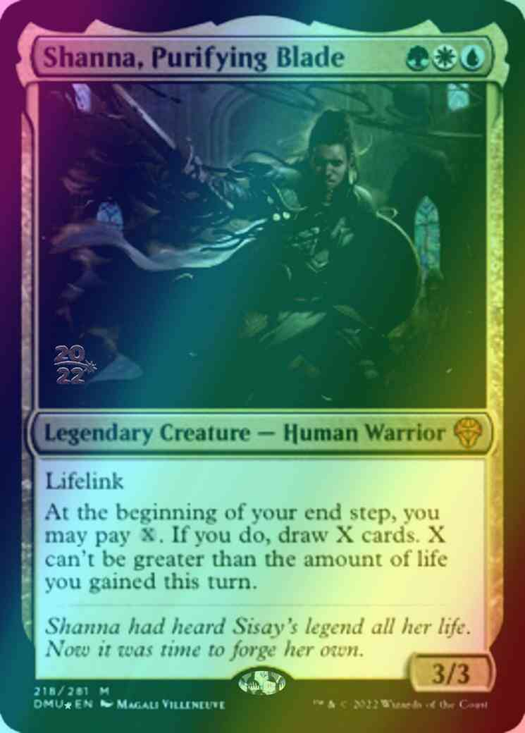 Shanna, Purifying Blade [218s] [Prerelease] [Dominaria United: Promos] [Foil]