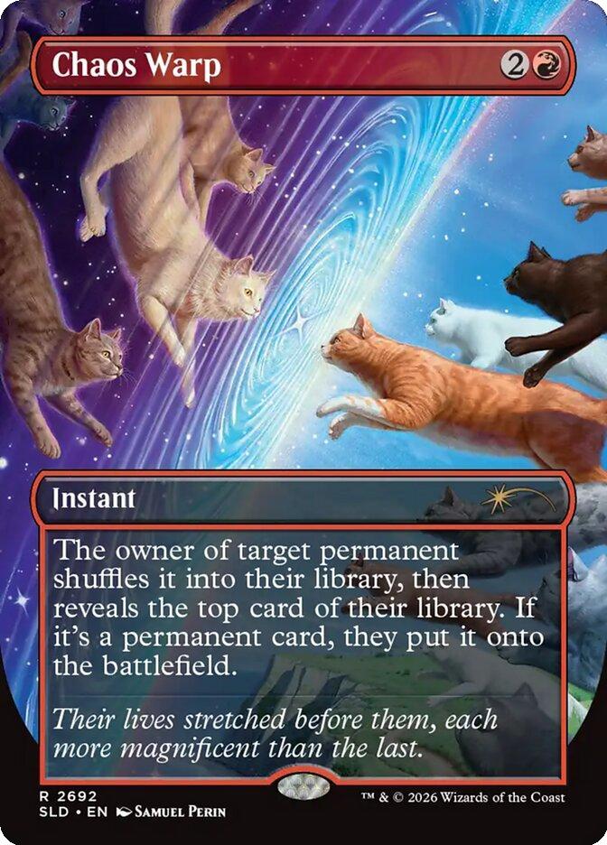 Chaos Warp [2692] [Borderless] [Cats of Chaos] [Secret Lair Drop] [Non-Foil]