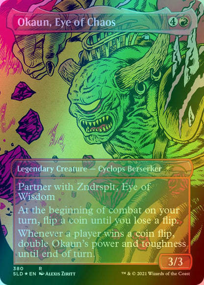 Okaun, Eye of Chaos // Okaun, Eye of Chaos [0380] [Borderless] [Heads I Win, Tails You Lose] [Secret Lair Drop] [Foil]