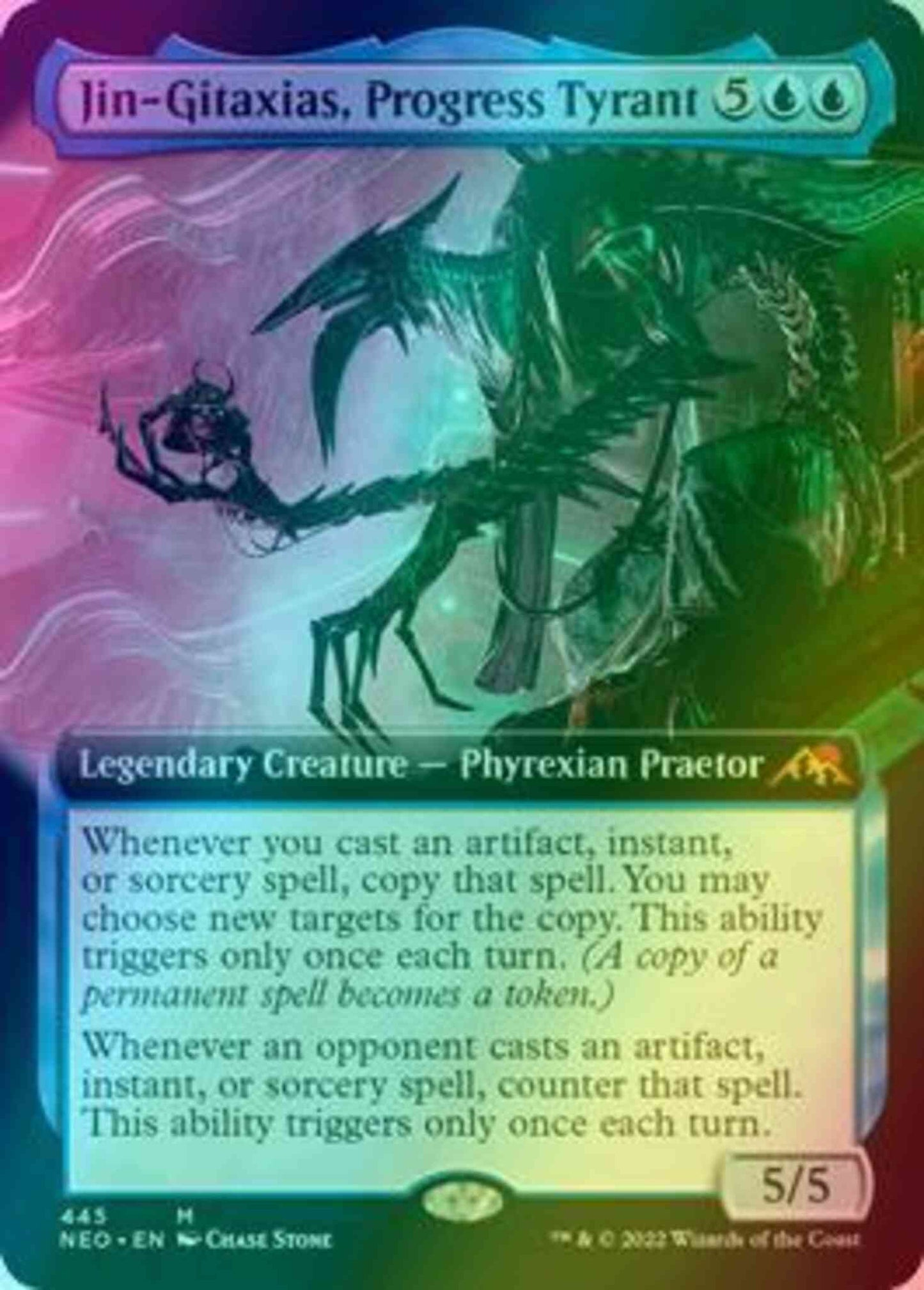 Jin-Gitaxias, Progress Tyrant [445] [Extended Art] [Kamigawa: Neon Dynasty] [Foil]