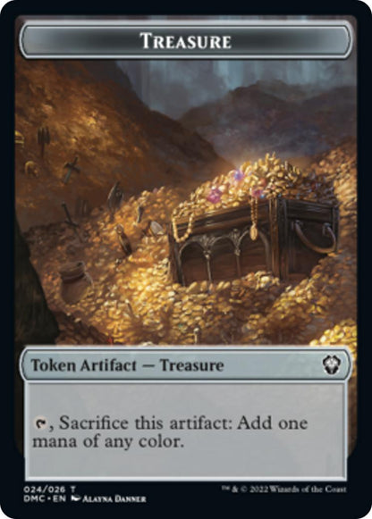 Elephant Token (09) // Treasure Token (24) [DMC/DMC Set Symbol] [Dominaria United: Commander: Tokens] [Non-Foil]