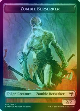 Human Warrior Token (03) // Zombie Berserker Token (09) [Kaldheim Tokens] [Foil]