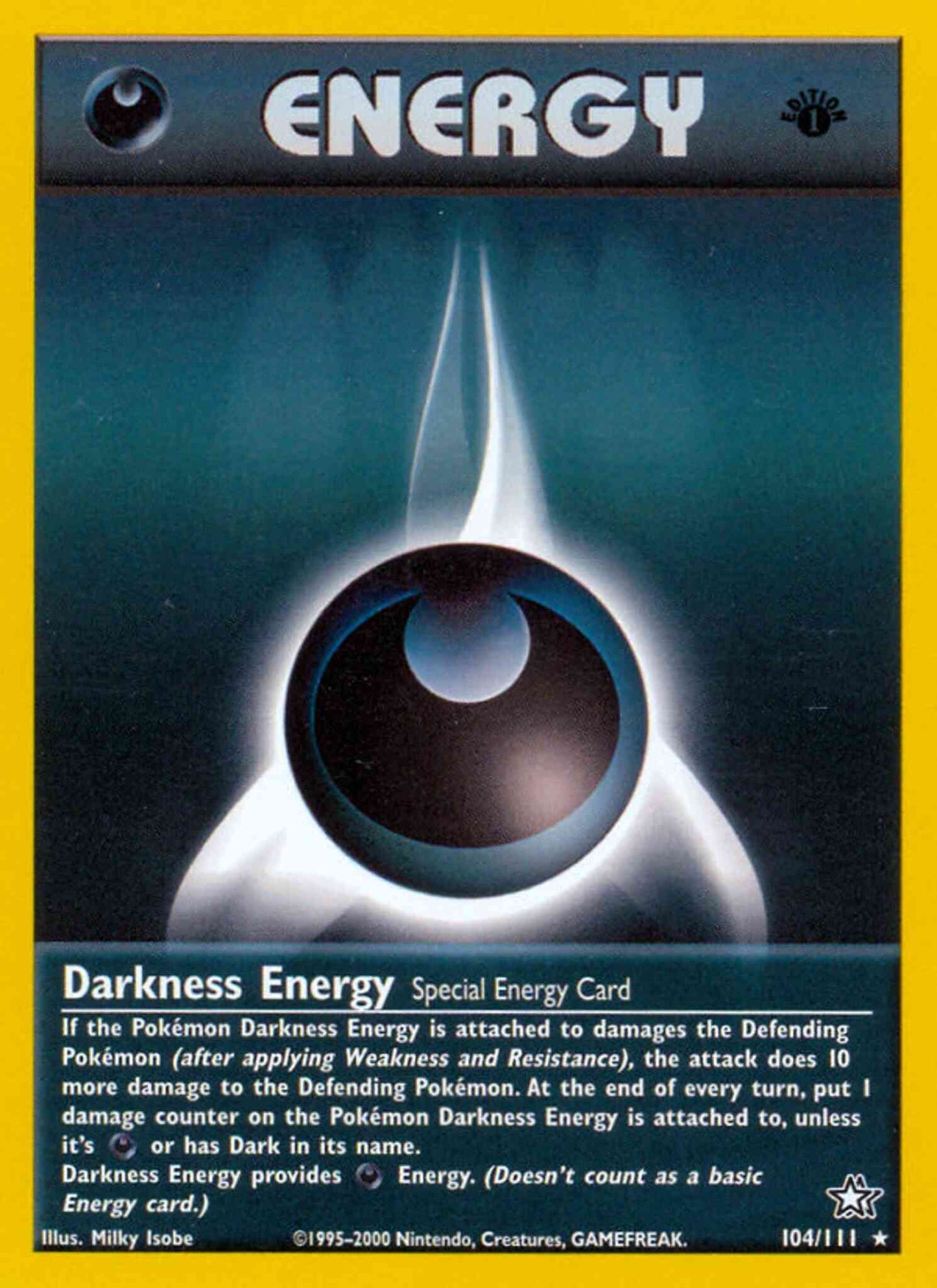 Darkness Energy - 104/111 - Rare - 1st Edition [neo1-104] [Non-Holo]