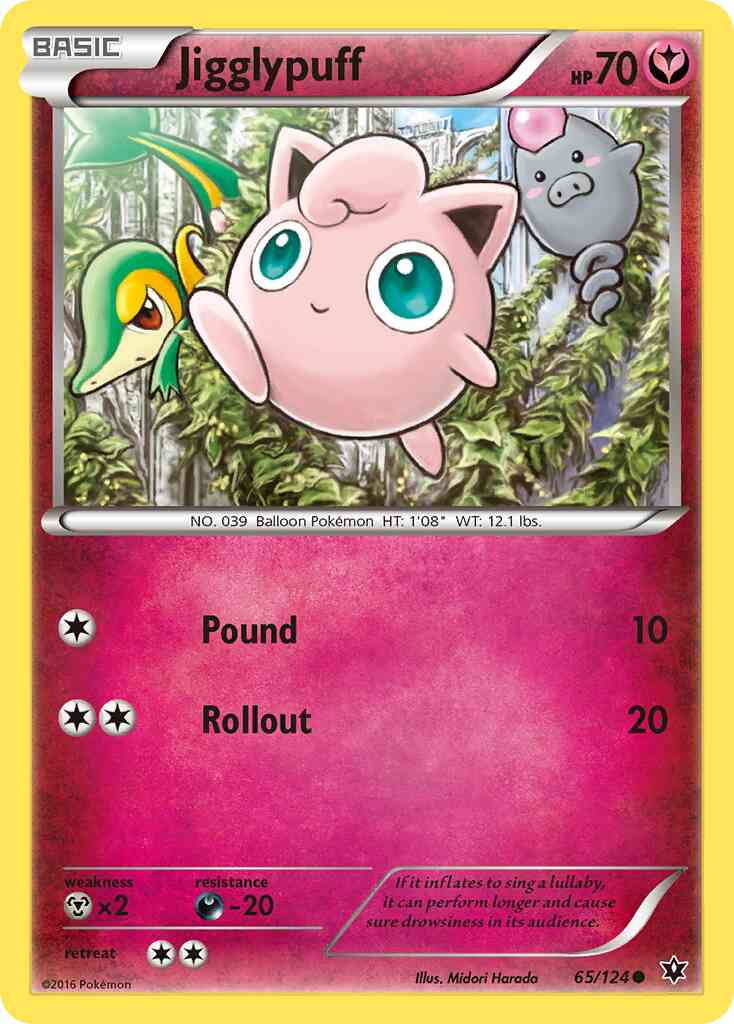 Jigglypuff - 65/124 - Common [xy10-65] [Non-Holo]