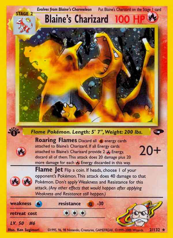 Blaine's Charizard - 2/132 - Rare - 1st Edition [gym2-2] [Holo]