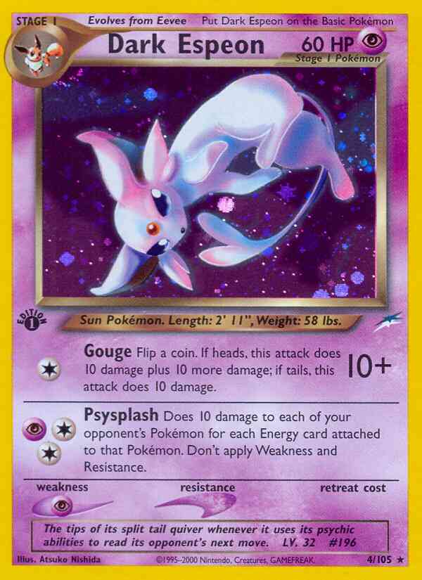 Dark Espeon - 4/105 - Rare - 1st Edition [neo4-4] [Holo]