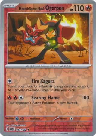 Hearthflame Mask Ogerpon - 044/182 - Uncommon [sv10-044] [Reverse Holo]