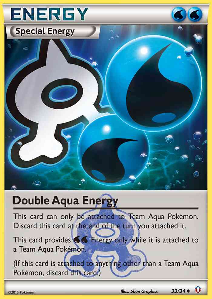 Double Aqua Energy - 33/34 - Uncommon [dc1-33] [Reverse Holo]