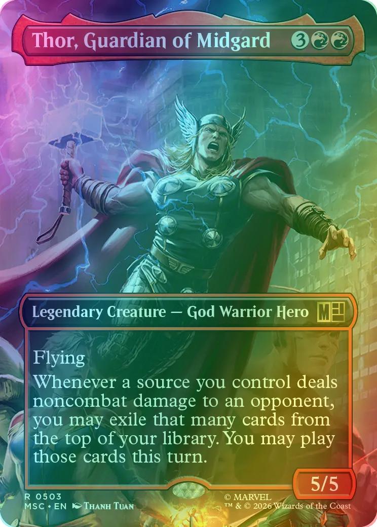 Thor, Guardian of Midgard [503] [Borderless] [Scene] [Marvel Super Heroes: Commander] [Foil]