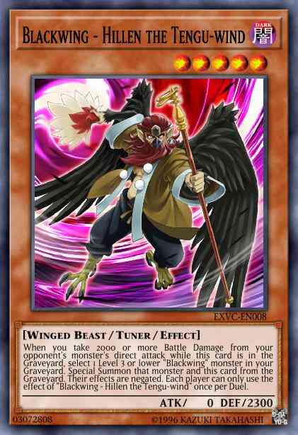 Blackwing - Hillen the Tengu-wind - EXVC-EN008 - Super Rare - Unlimited