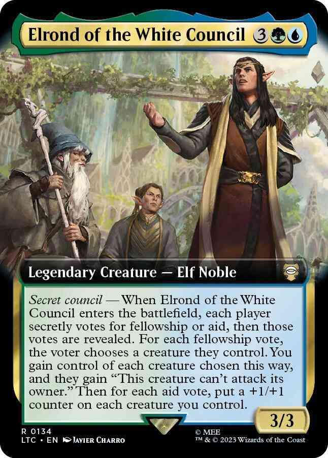 Elrond of the White Council [134] [Extended Art] [The Lord of the Rings: Tales of Middle-earth: Commander] [Non-Foil]