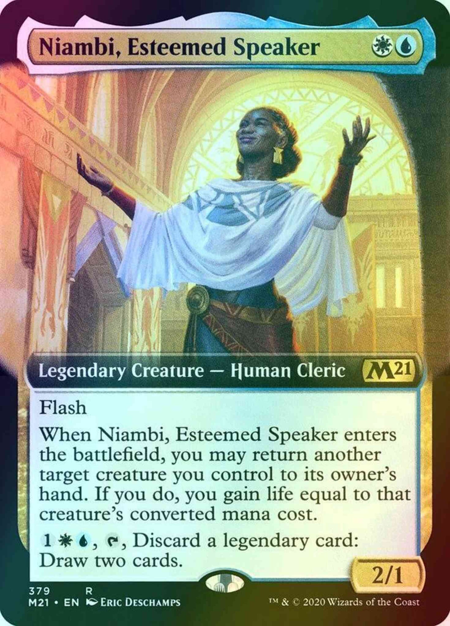 Niambi, Esteemed Speaker [379] [Extended Art] [Core Set 2021] [Foil]