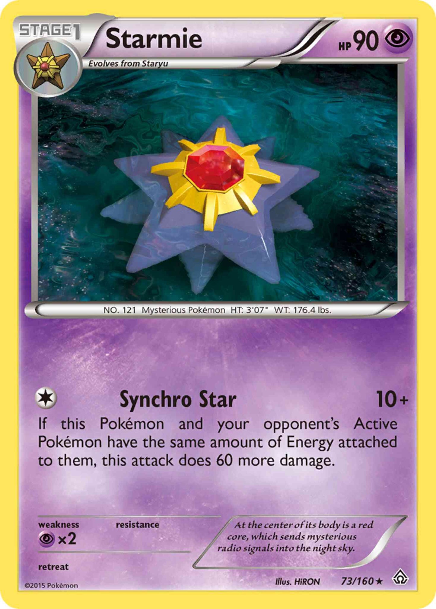 Starmie - 73/160 - Rare [xy5-73] [Reverse Holo]
