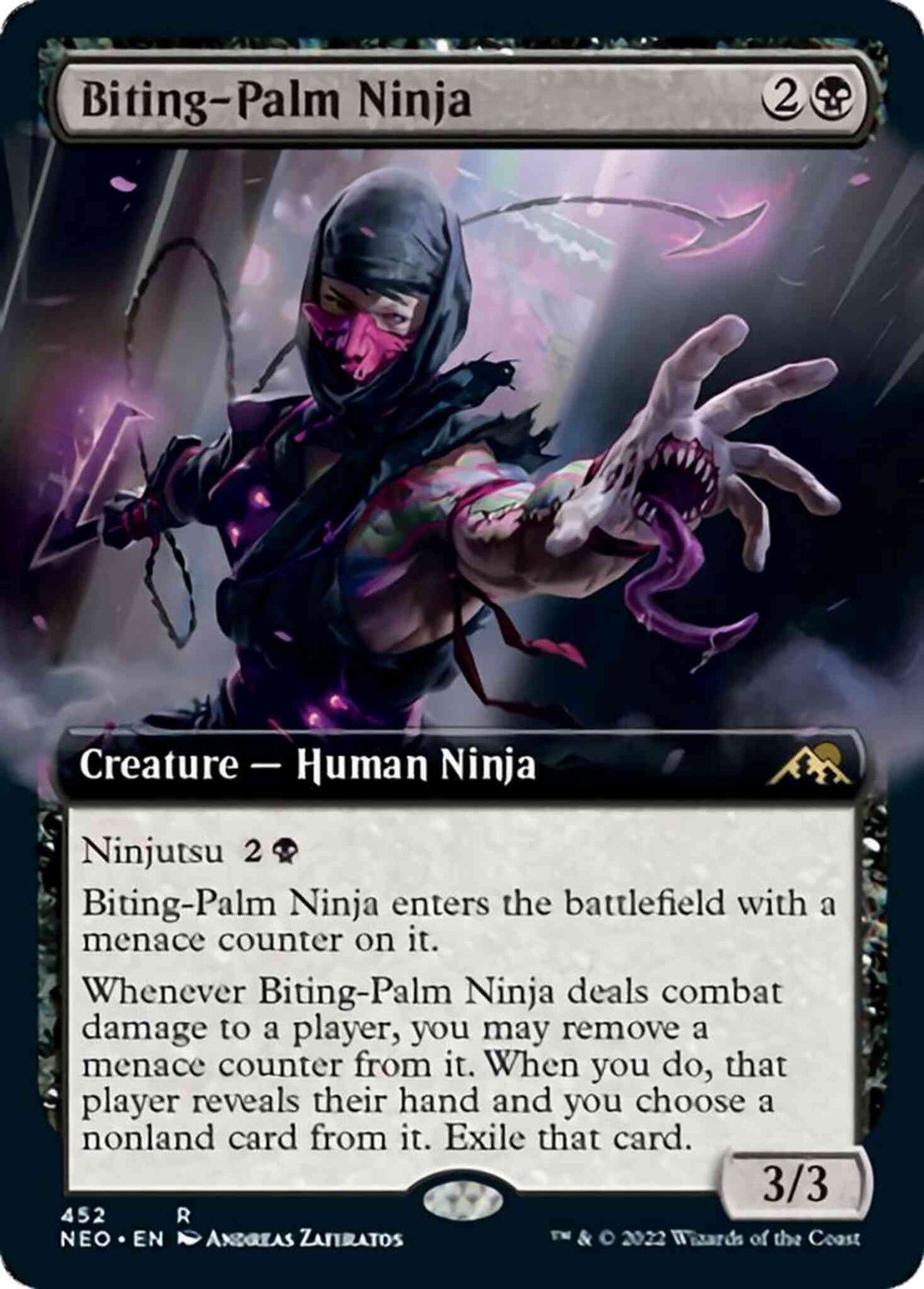 Biting-Palm Ninja [452] [Extended Art] [Kamigawa: Neon Dynasty] [Non-Foil]