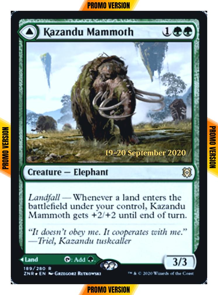 Kazandu Mammoth // Kazandu Valley [Prerelease] [189s] [Zendikar Rising Promos] [Foil]