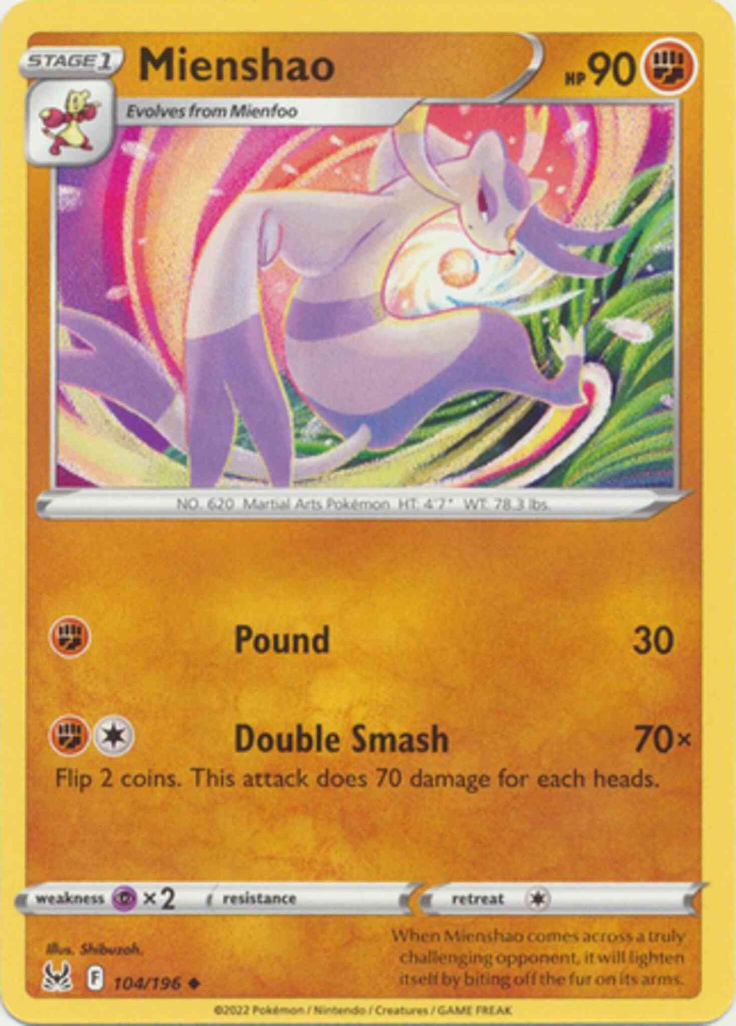 Mienshao - 104/196 - Uncommon [swsh11-104] [Non-Holo]