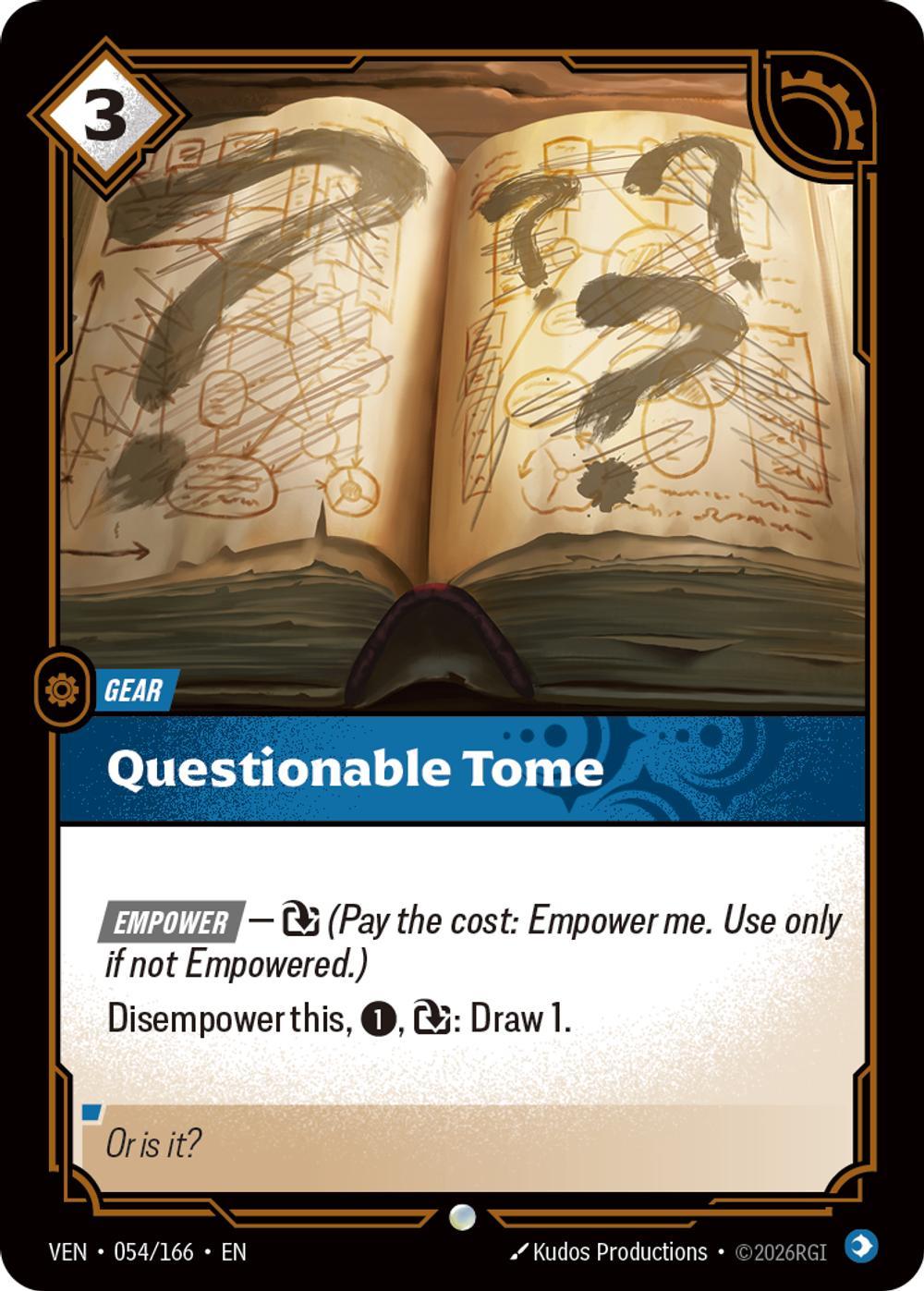 Questionable Tome - 054/166 [Vendetta] [Non Foil]