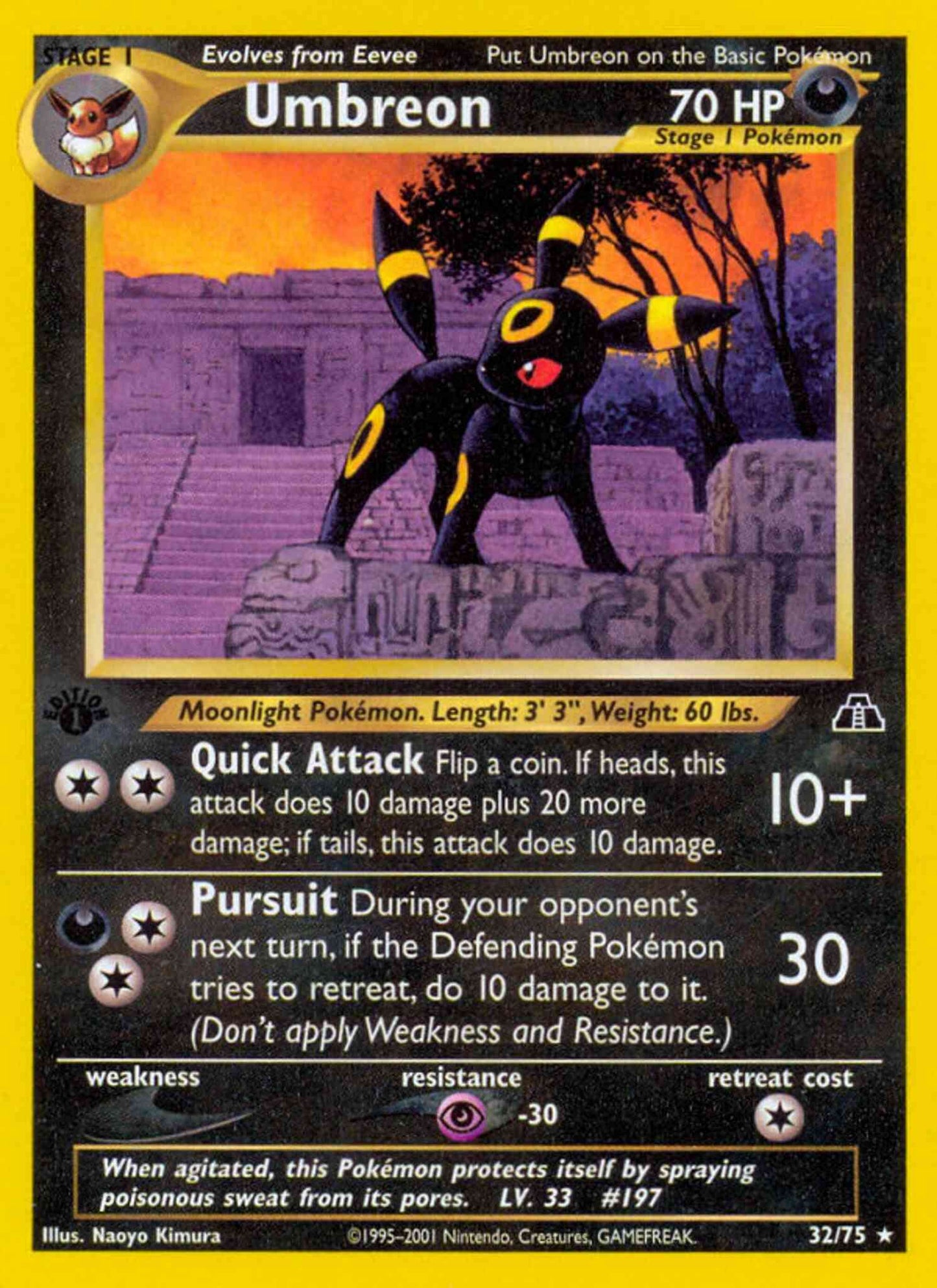 Umbreon - 32/75 - Rare - 1st Edition [neo2-32] [Non-Holo]