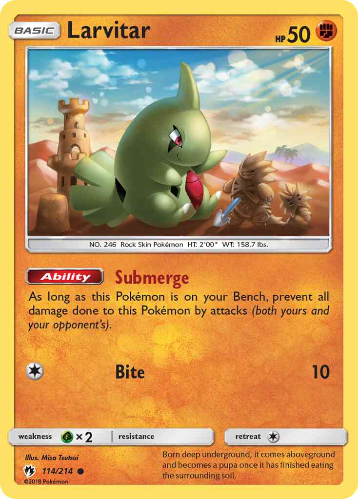 Larvitar - 114/214 - Common [sm8-114] [Reverse Holo]