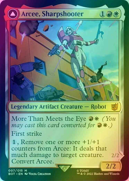 Arcee, Sharpshooter // Arcee, Acrobatic Coupe [7] [Universes Beyond: Transformers] [Foil]