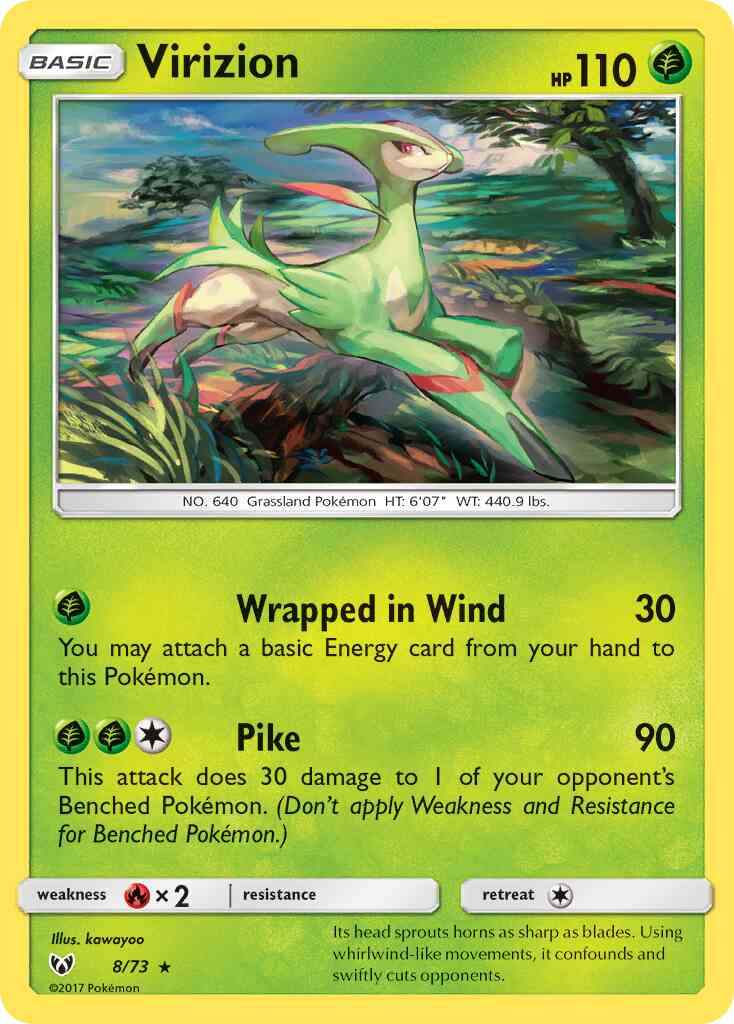Virizion - 8/73 - Rare Holo [sm35-8] [Holo]