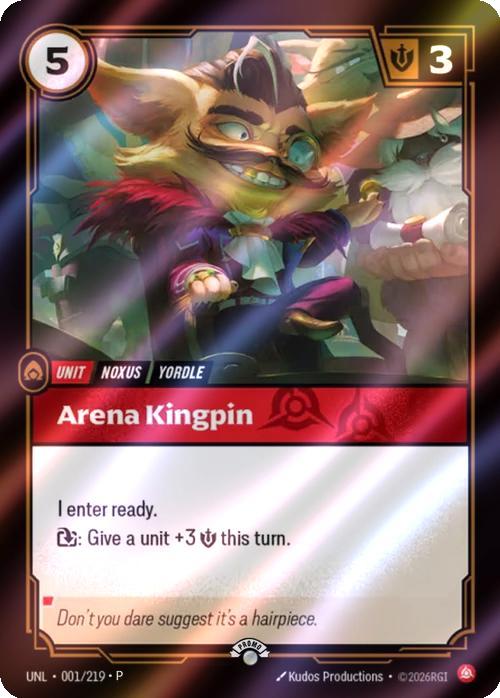 Arena Kingpin - 001/219 [Riftbound Organized Play Promotional Cards] [Foil]