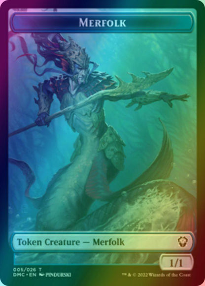 Bird Token (02) // Merfolk Token (05) [DMU/DMC Set Symbol] [Dominaria United: Tokens] [Foil]